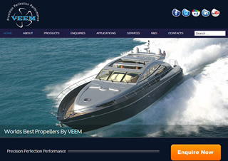 VEEM Propellers website is one of a series that Slinky Web Design developed for VEEM Ltd with a modern online content management system to help them manage their website.