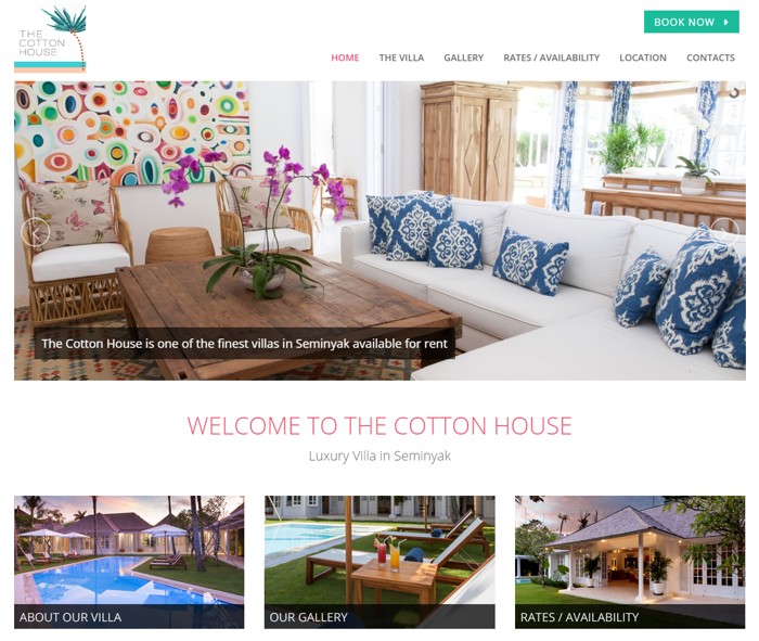 Web Design for The Cotton House Bali