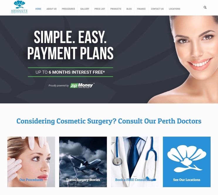 Slinky Web Design awarded Absolute Cosmetic Medicine contract