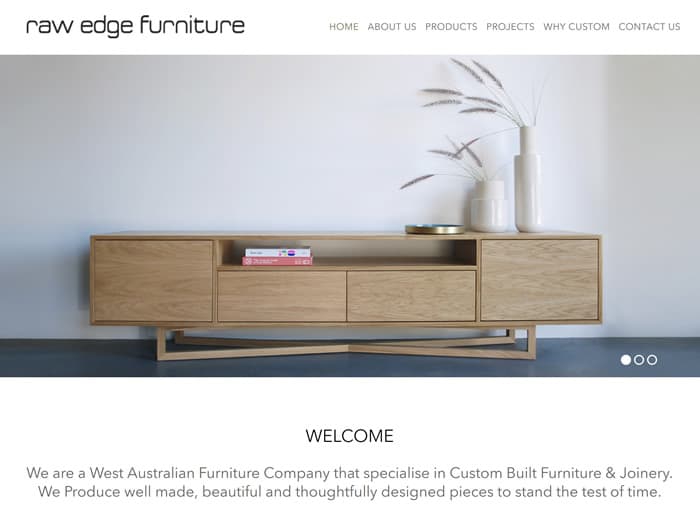 Web Design for Raw Edge Furniture